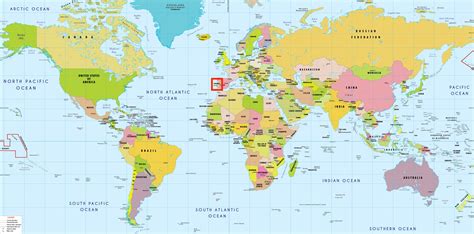 portugal on world map.